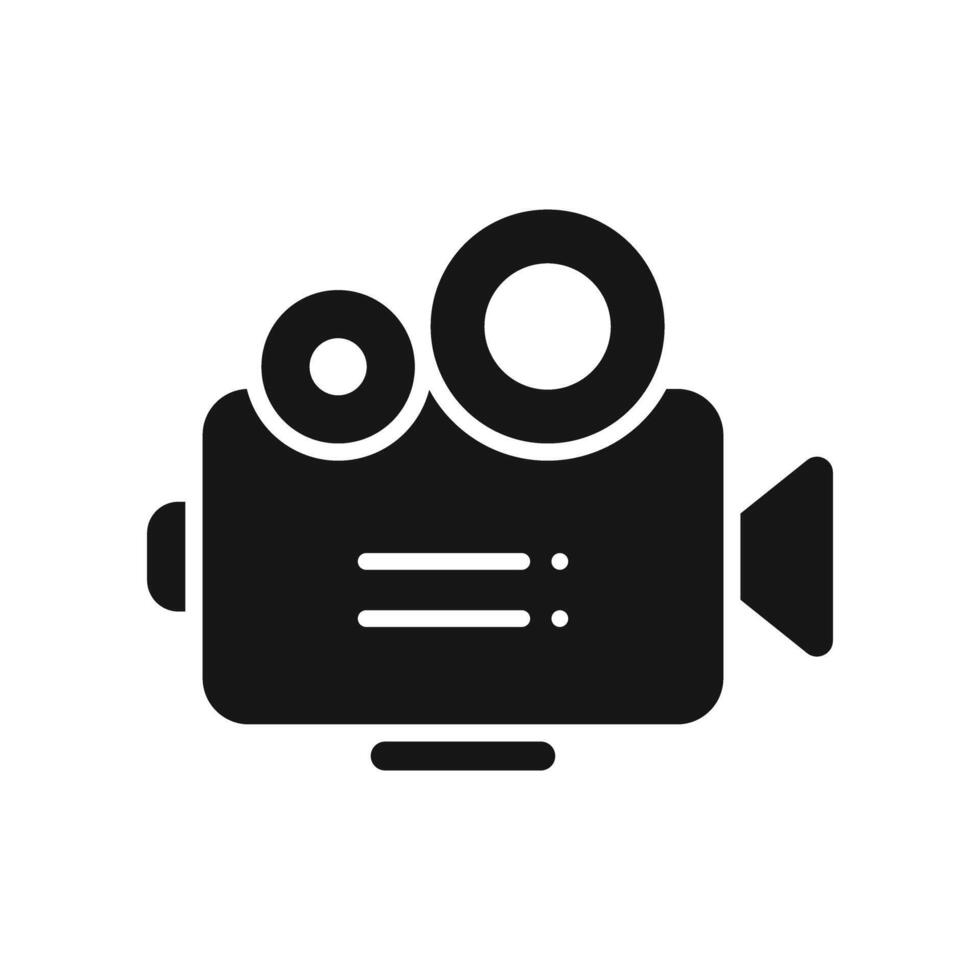 Videography Film Camera Flat Glyph Icon vector