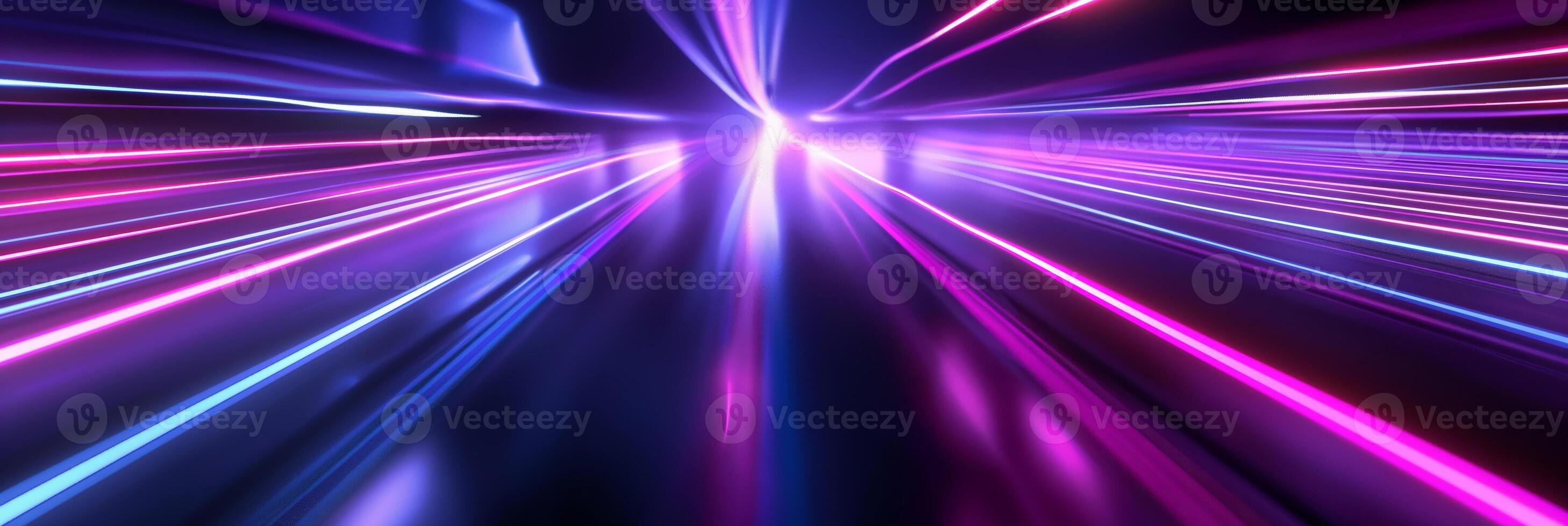 Dynamic Neon Light Streaks in a Futuristic Abstract Background photo