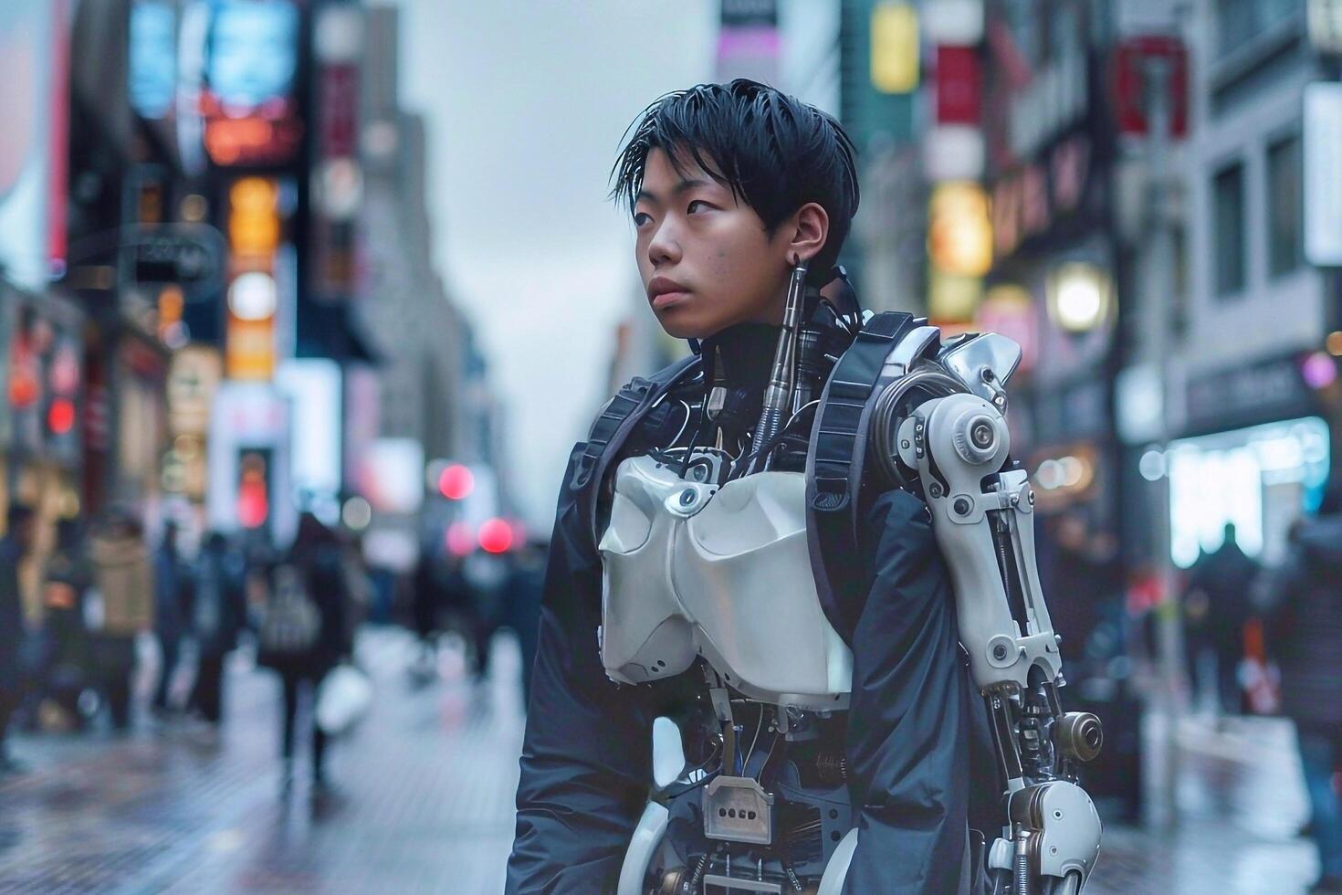 A man with a robot body photo
