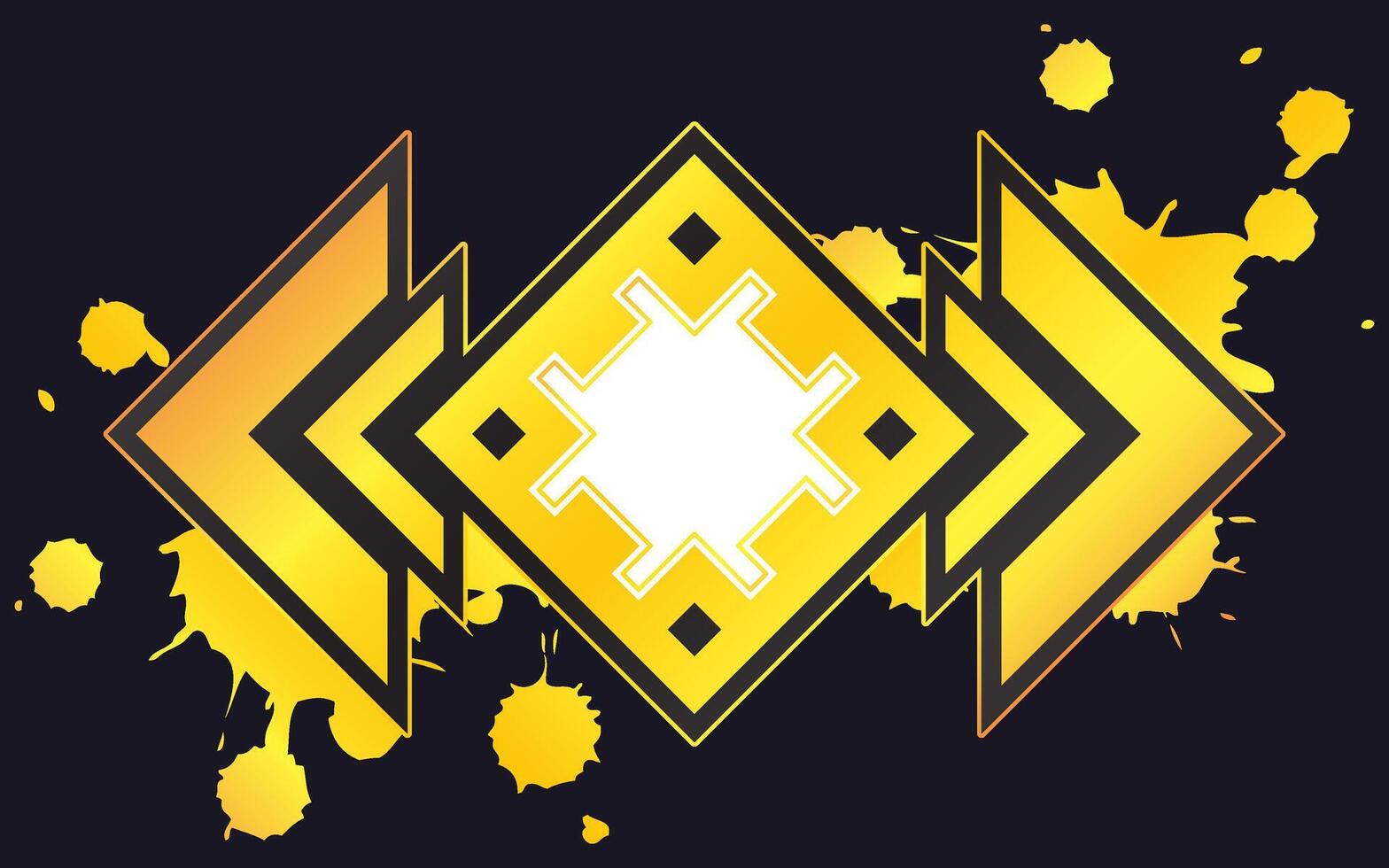 A golden template with a blank space vector
