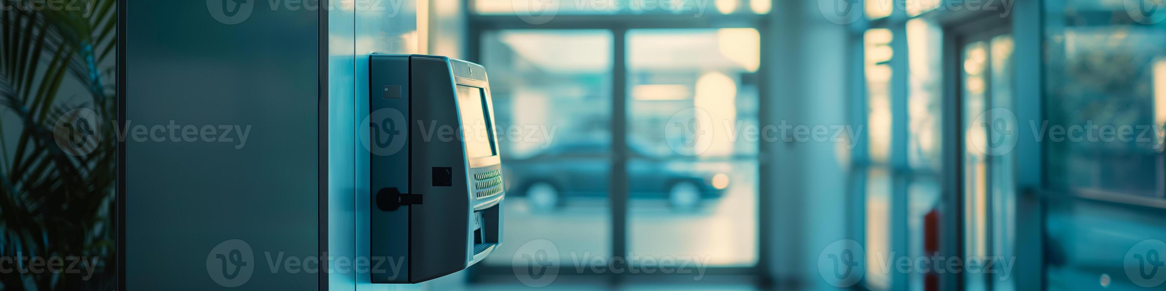 Modern Office Secure Access System with Digital Keypad in Bright Corporate Environment photo