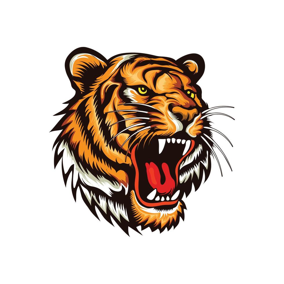 Tiger head illustration vector