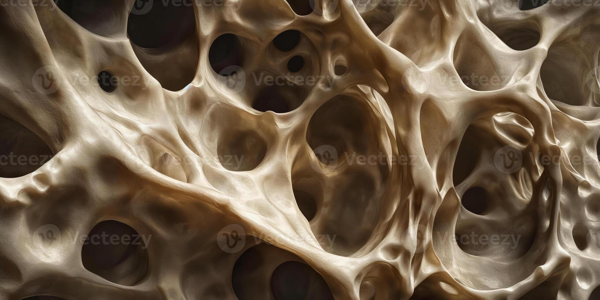 Intricate Biological Tissue Structure CloseUp with Wavy Patterns and Holes photo