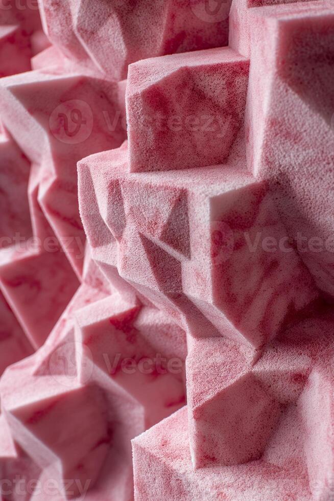 Abstract Pink Geometric Foam Surface in CloseUp Macro photo