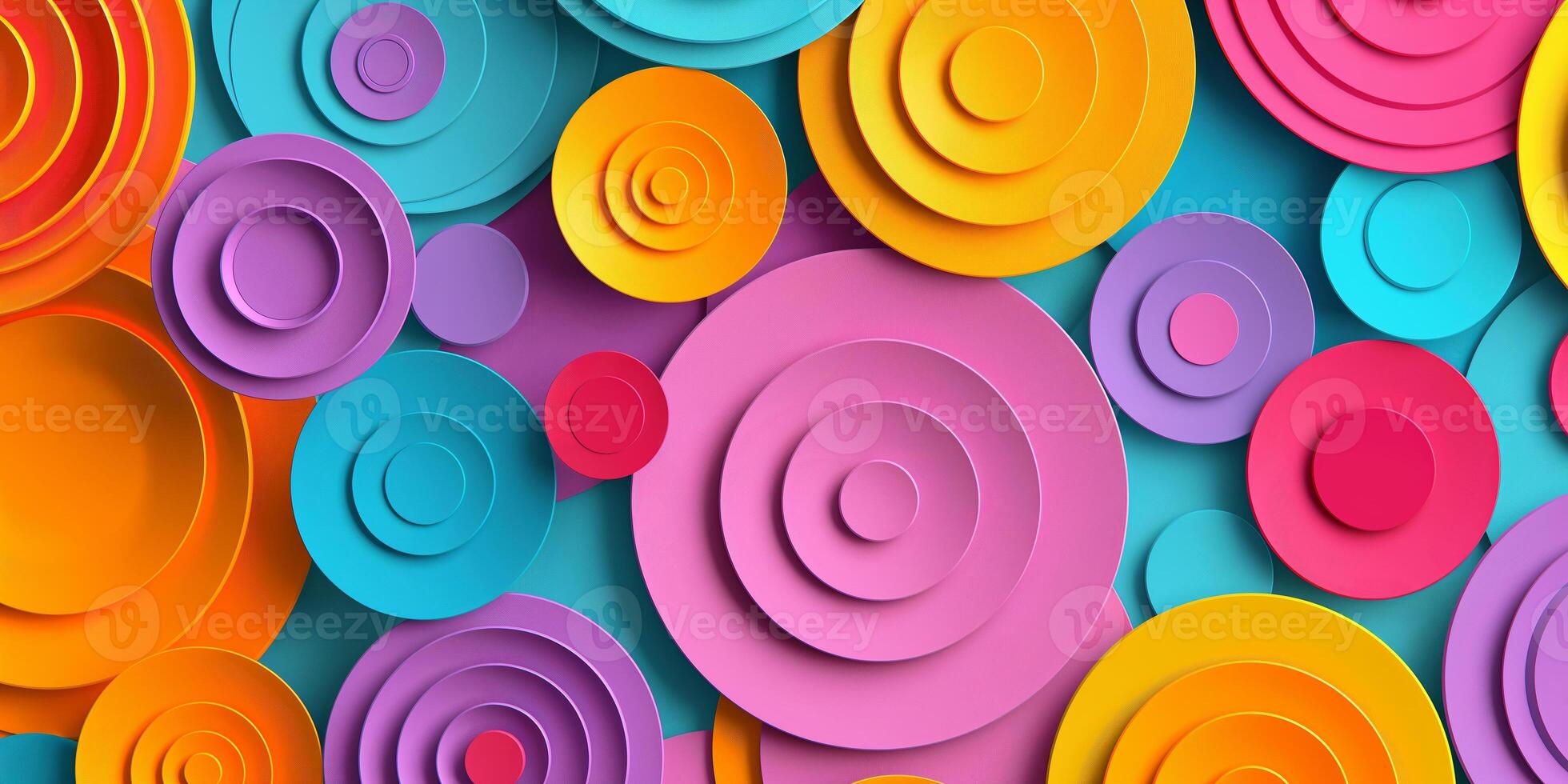 Vibrant Abstract Background with Colorful Layered Circular Patterns photo