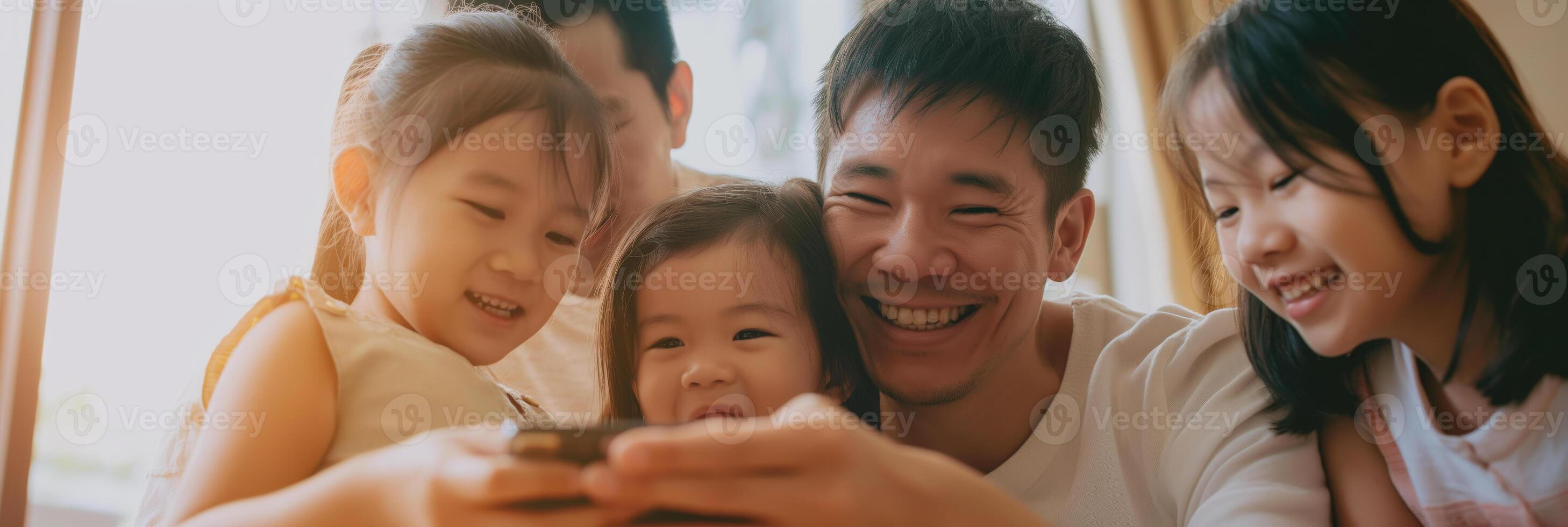 Happy Family Enjoying Quality Time Together at Home photo