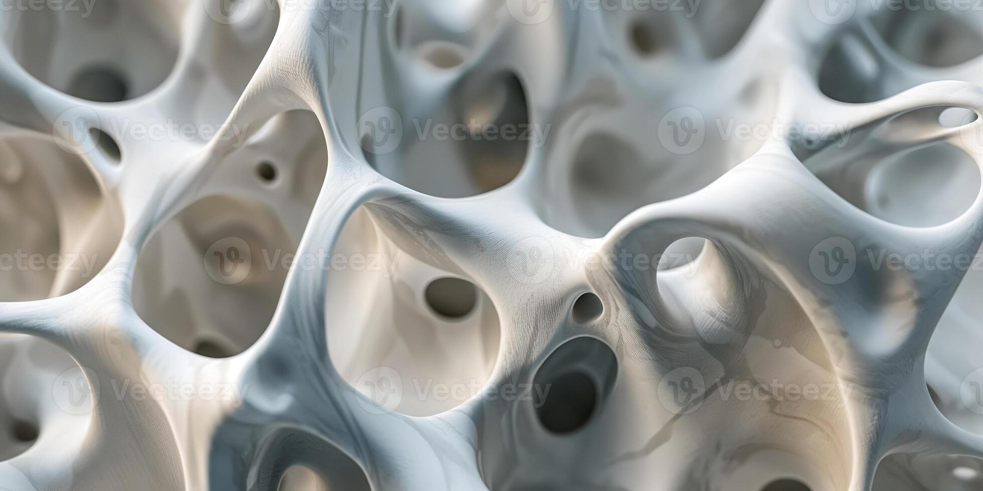 Abstract White Organic Sculpture with Intricate Holes and Smooth Patterns photo