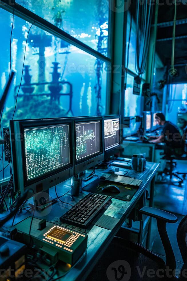 HighTech Underwater Research Facility with Advanced Computer Systems photo