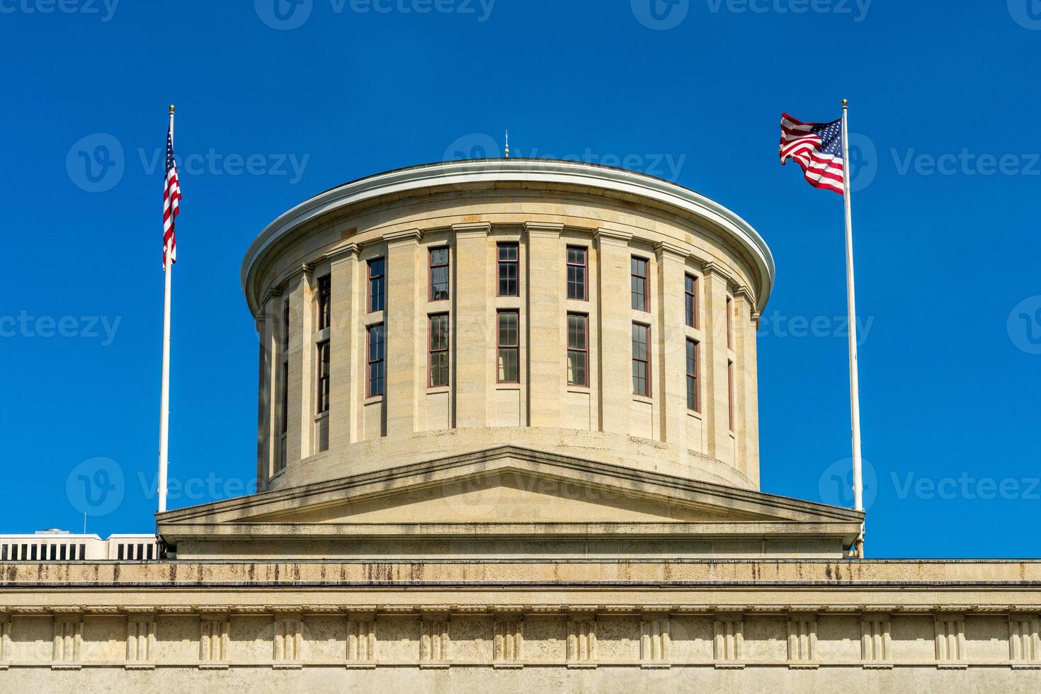 Rotunda and dome of the Ohio state Capitol building in the financial district of Columbus, OH photo