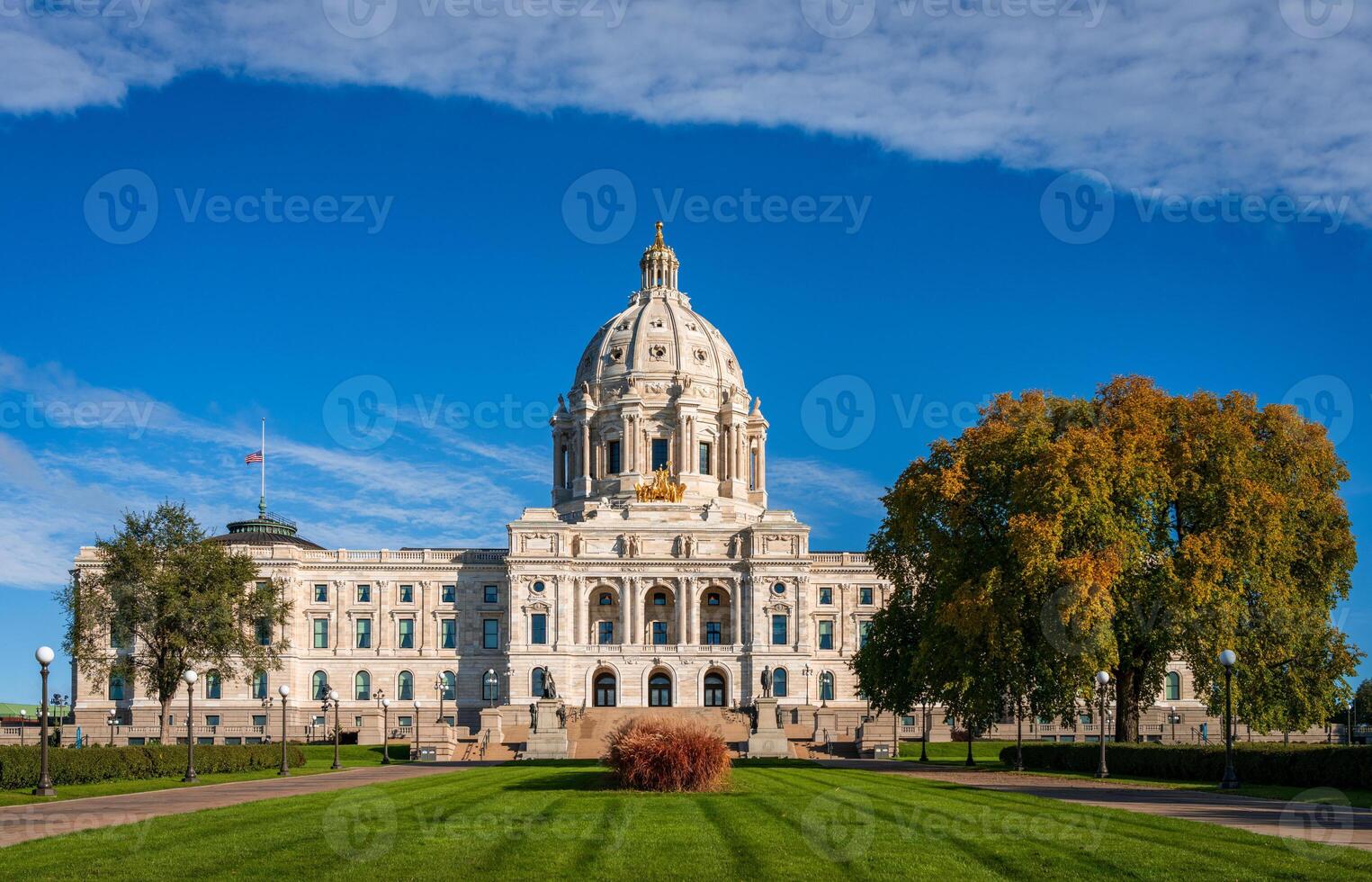 Front view of facade of the Capitol building in the state of Minnesota in Saint Paul, MN photo