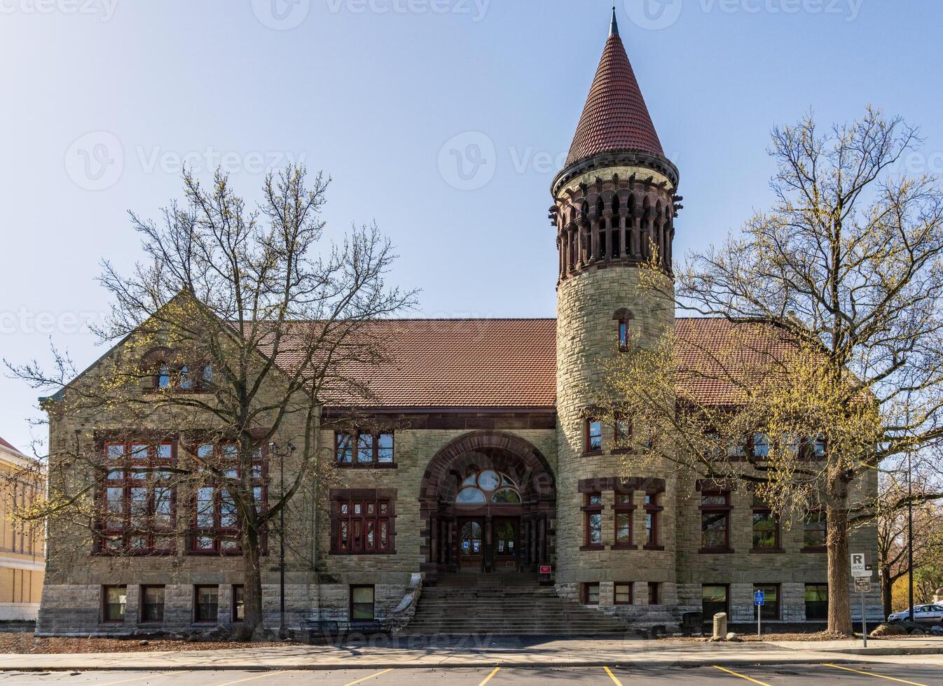 Facade of the historic Orton Hall built in 1893 and now an iconic symbol of Ohio State University in Columbus, OH photo