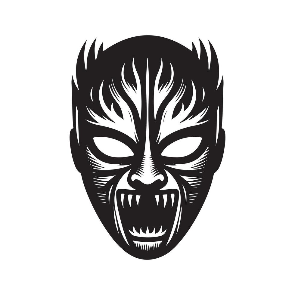 Monster Mask silhouette vectors illustration