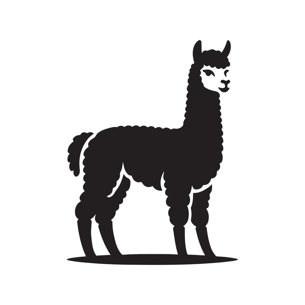 Alpaca silhouette vectors illustration