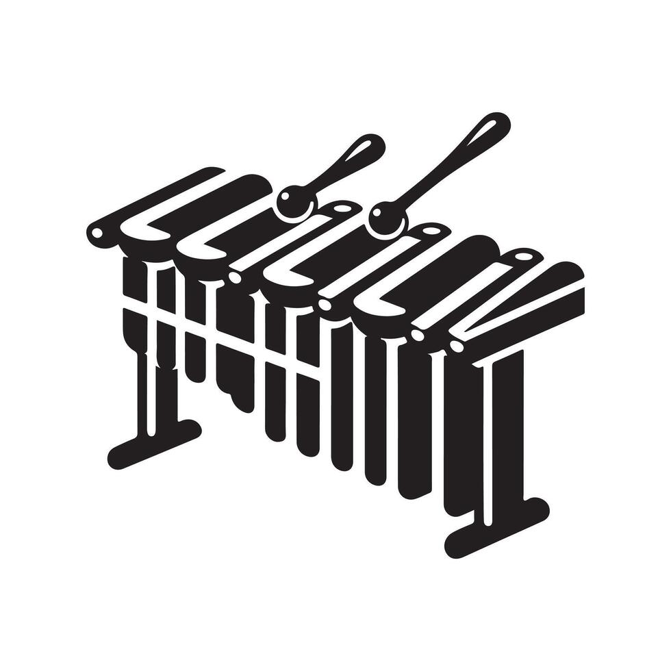 Marimba silhouette vectors illustration