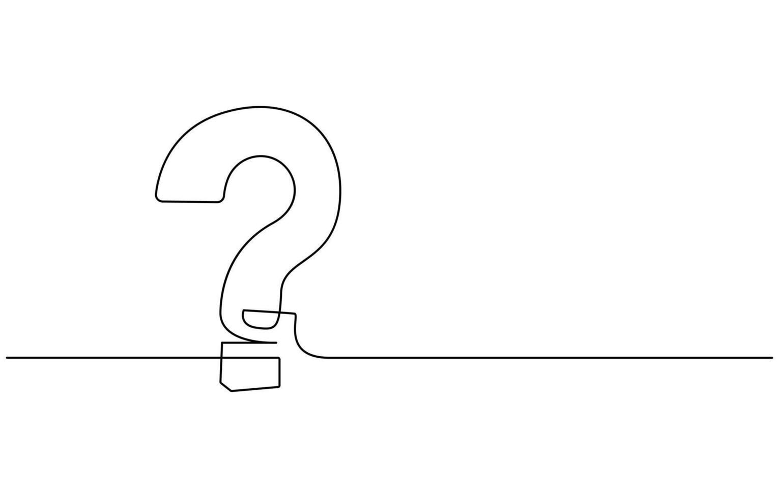 Question Mark continuous line one line drawing isolated illustration vector