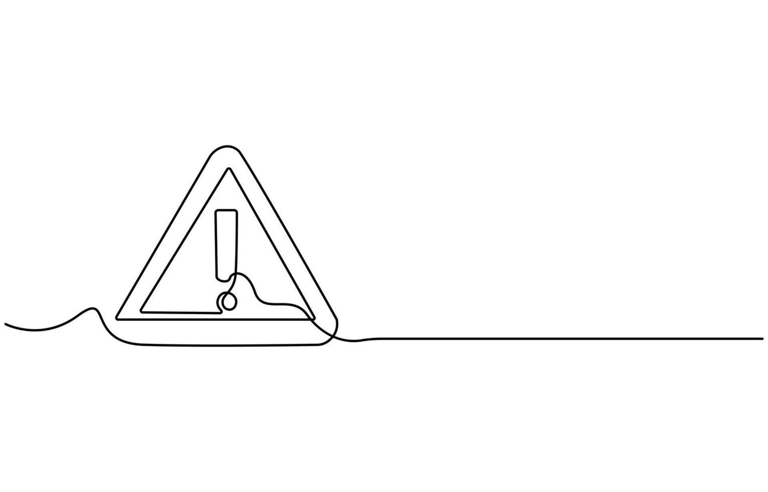 Continuous one line drawing of Exclamation mark illustration vector