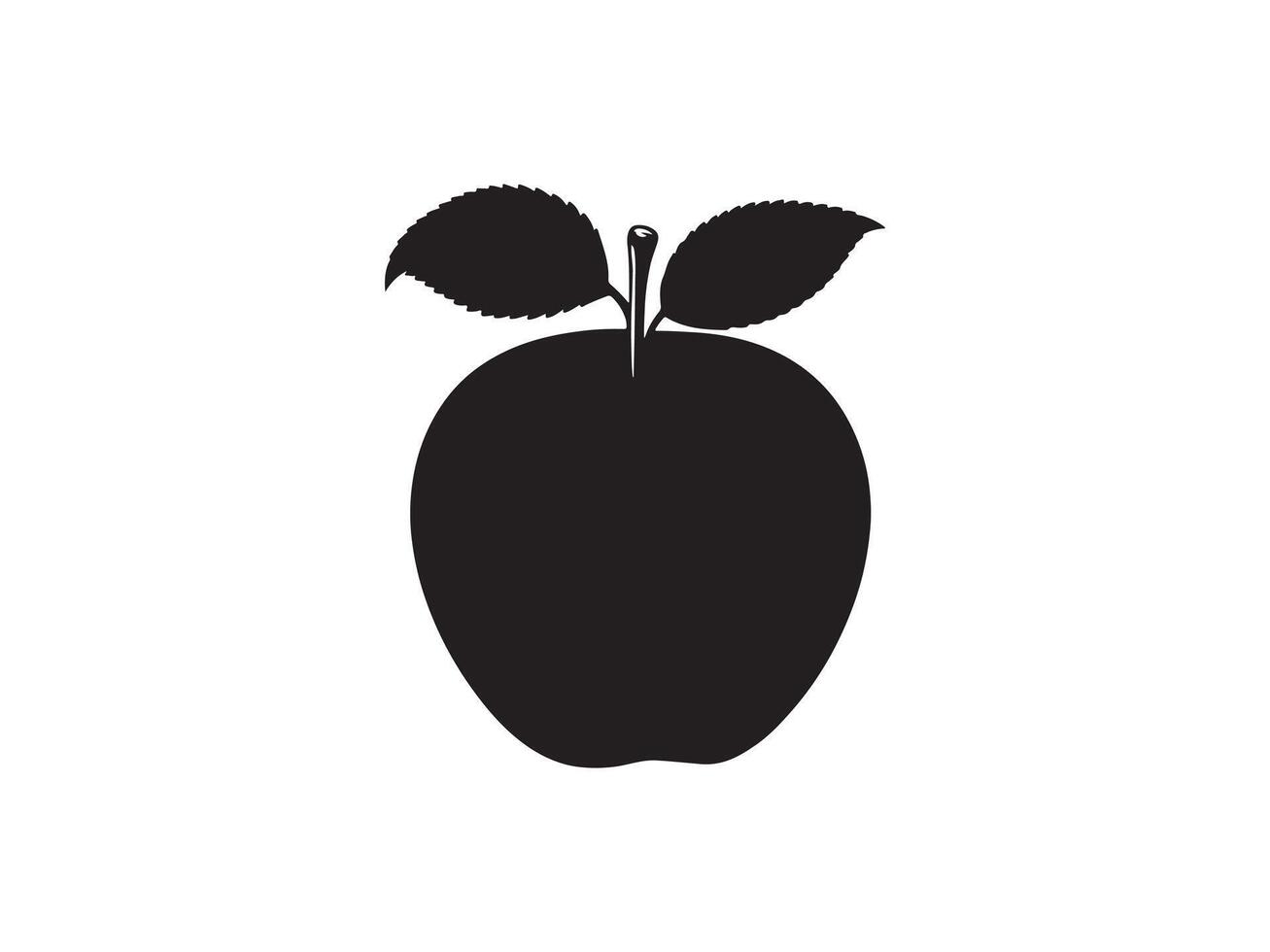 Apple silhouette illustration, White background. vector
