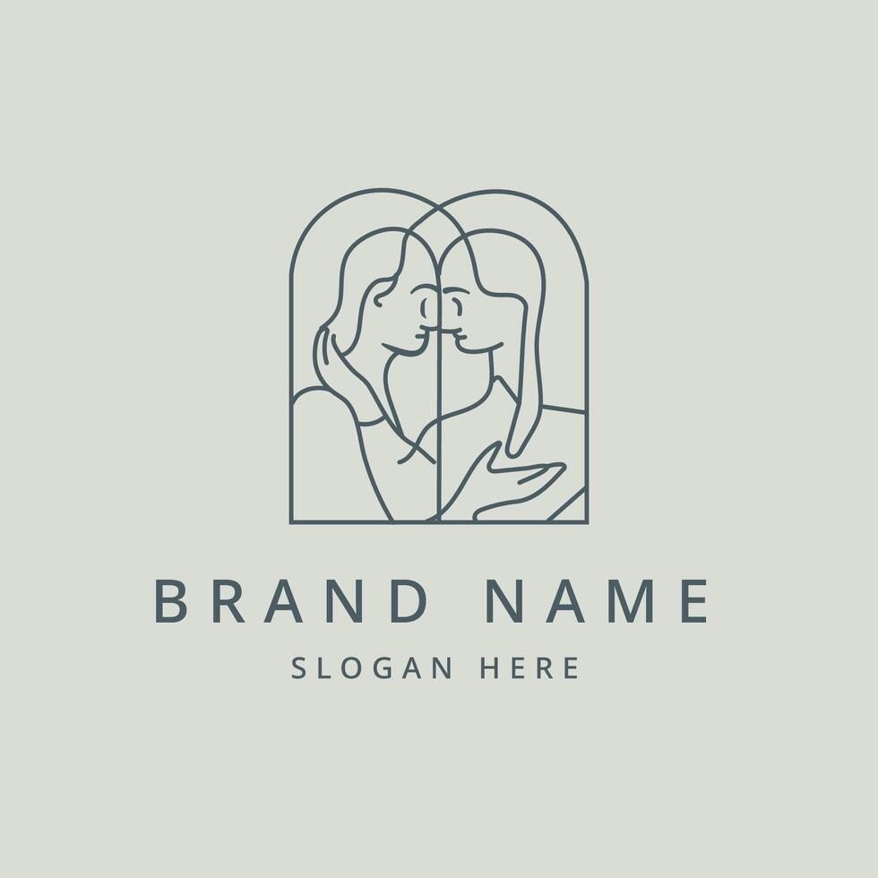 bride and groom logo design illustration icon element template vector