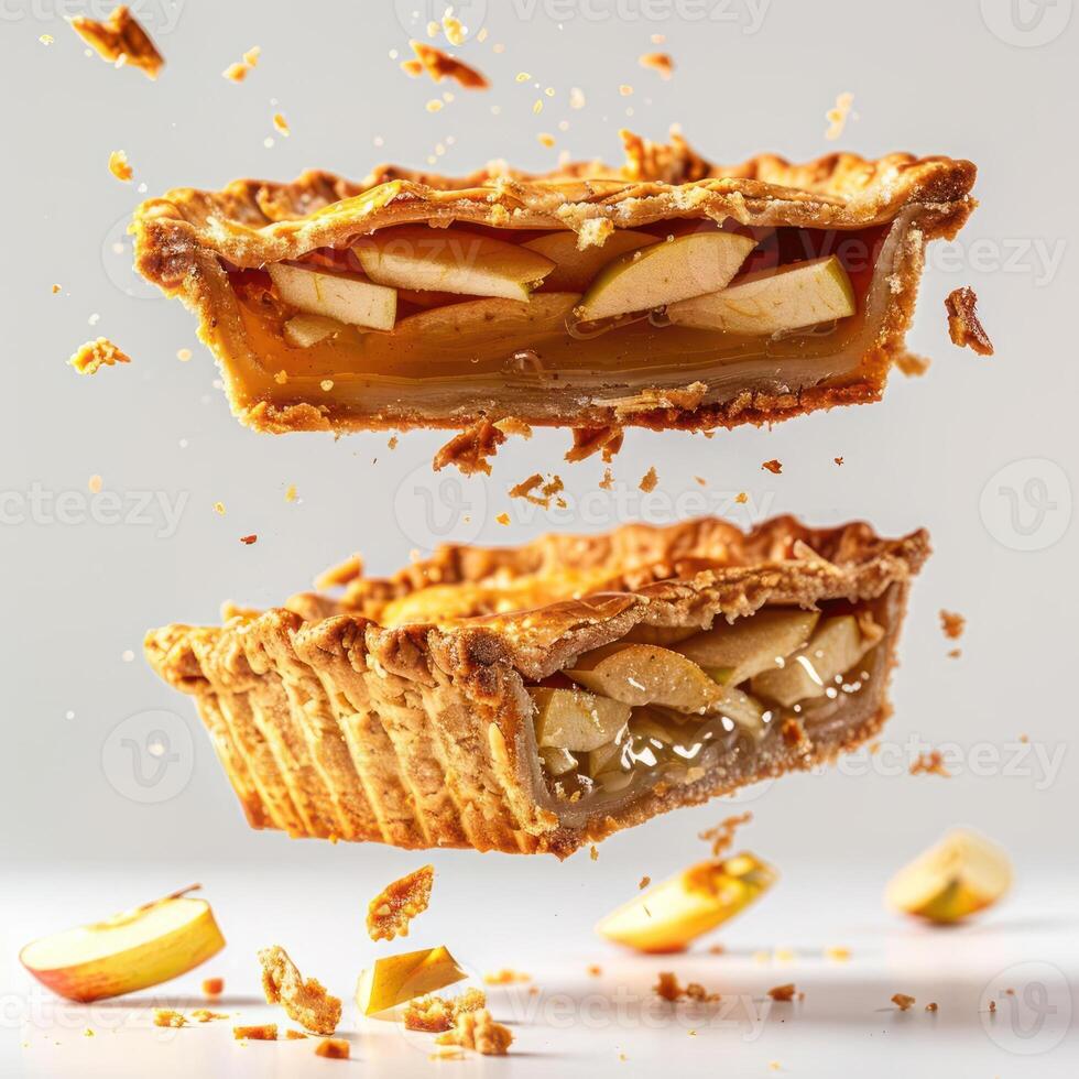 A pie in the air being blown away by a gust of wind. photo