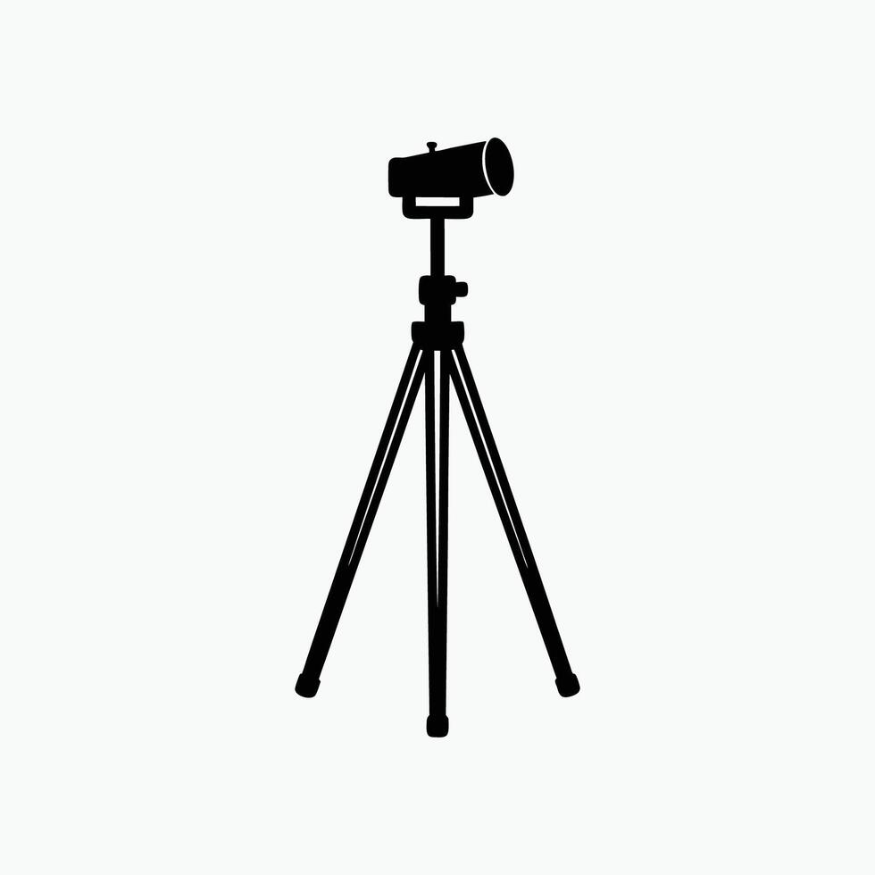 camera stand silhouette isolated illustration. vector