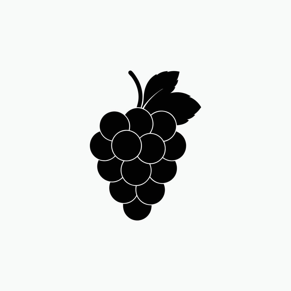 Grapes silhouette isotated on white background. vector