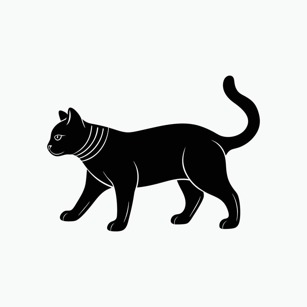 Cat sillhouette cartoon design. vector