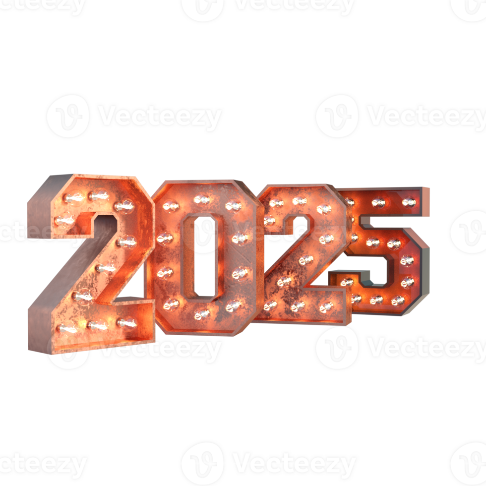 Happy New Year 2025 isolated 3d rendering 49022859 PNG