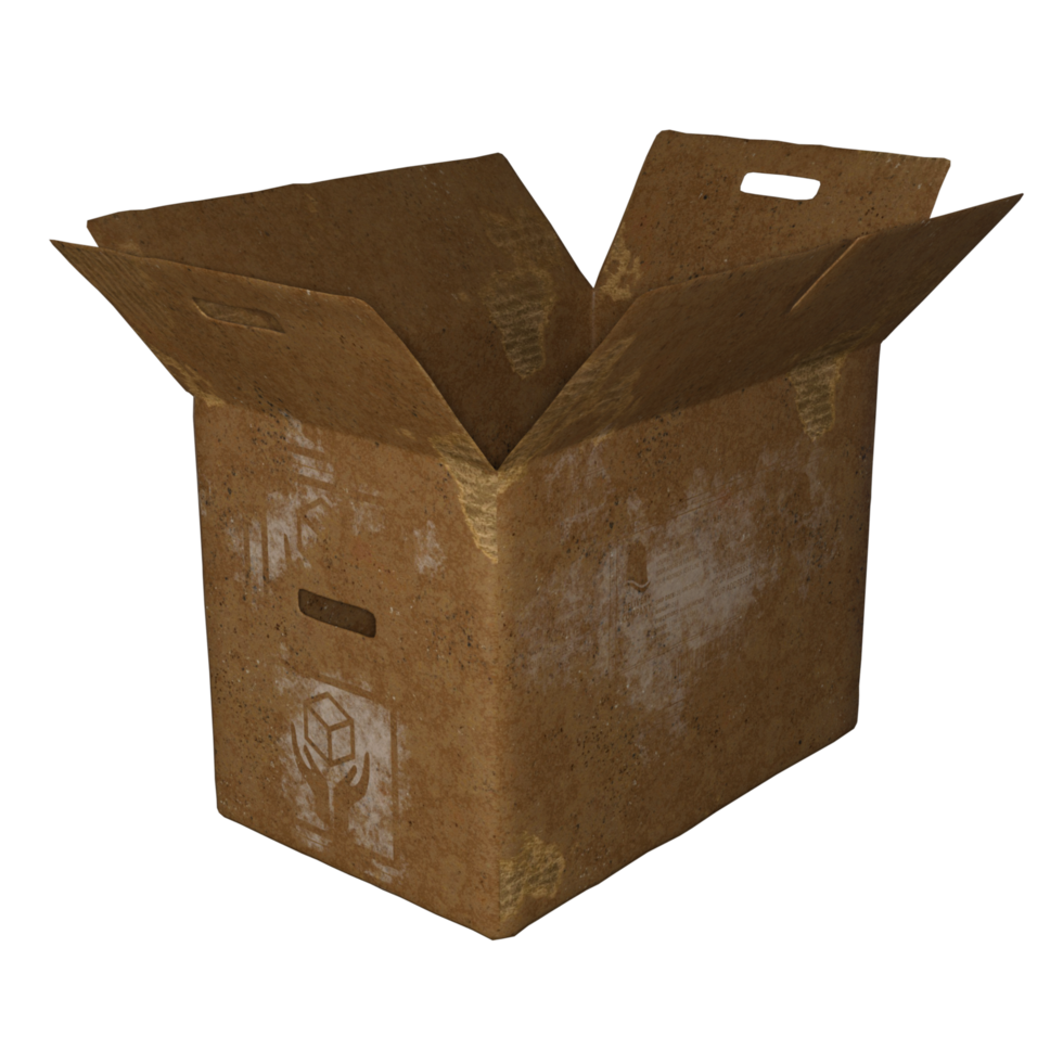 cardboard isolated 3d rendering png