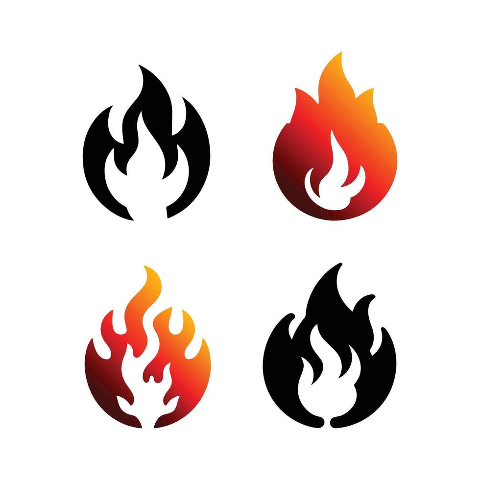Fire Icon Set, Fire Symbol vector
