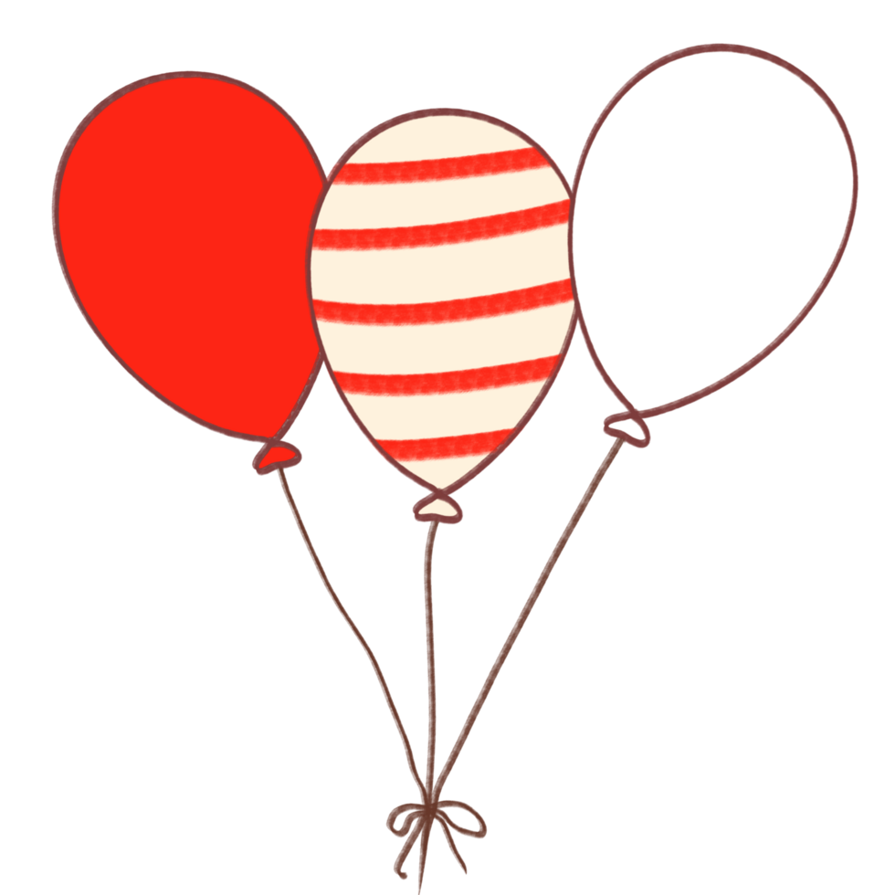 Red White Balloons Indonesia Independence Day png