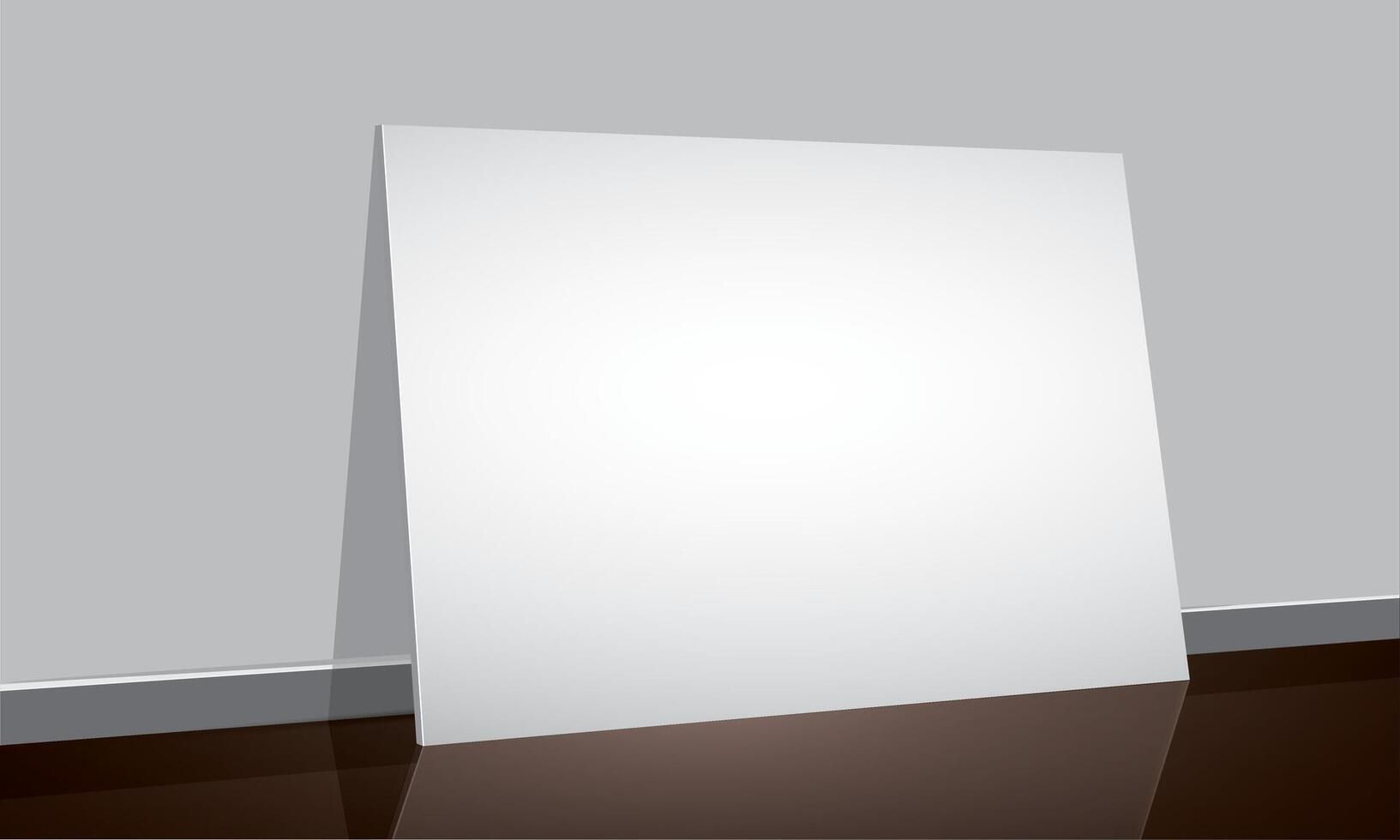 white paper blank poster mockup light grey background vector