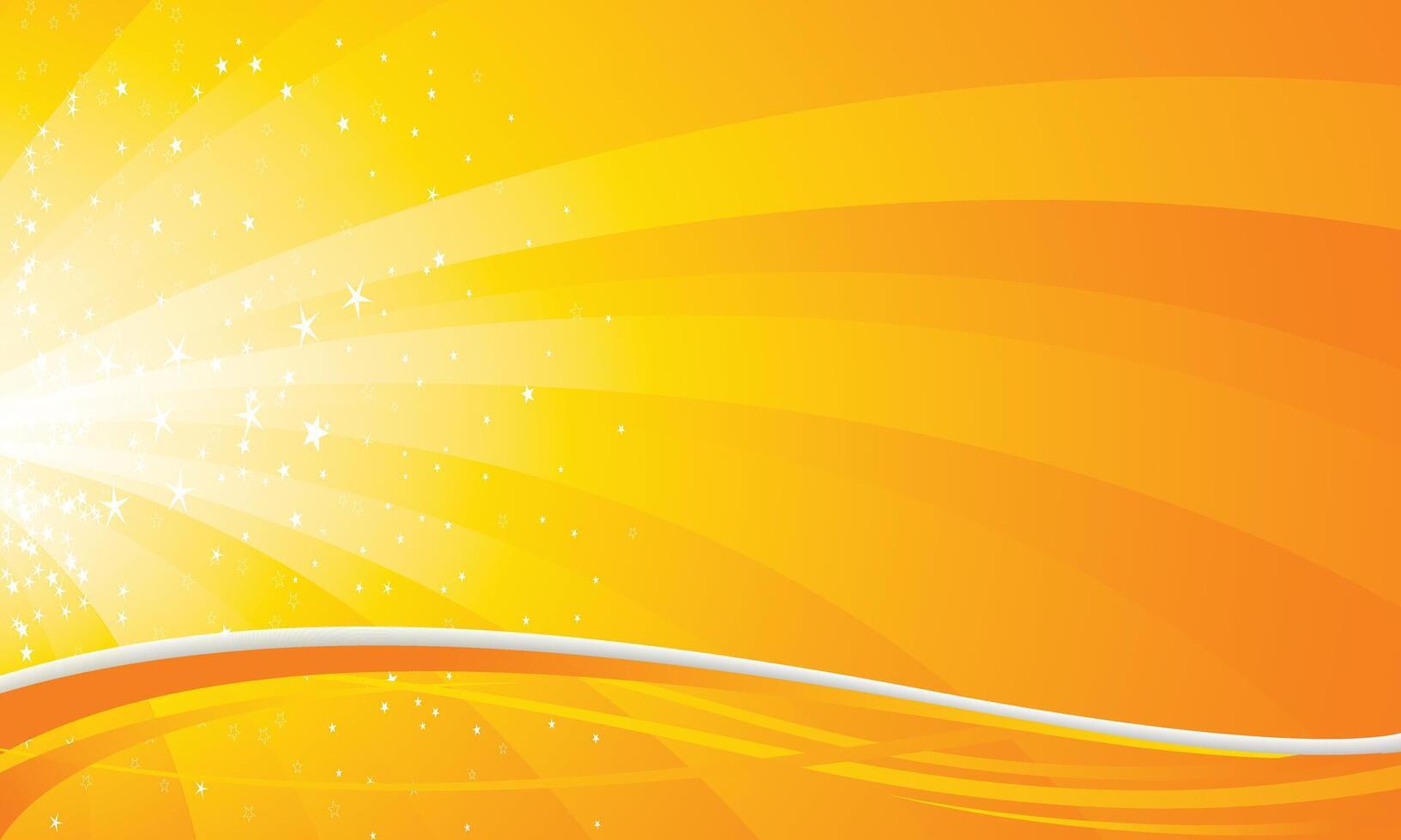 Shiny sun lights with star burst on orange white background vector