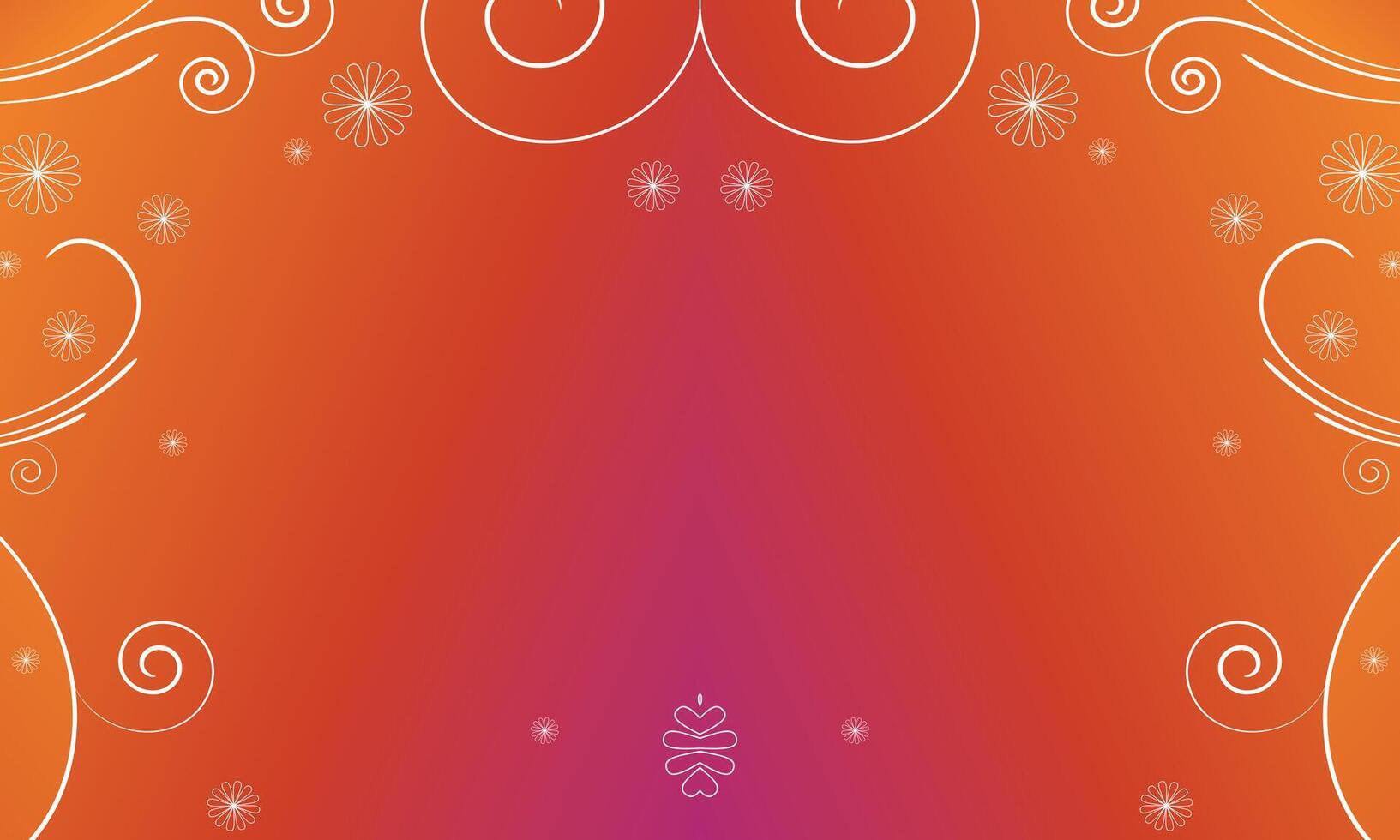 ornate traditional frame on orange background vector