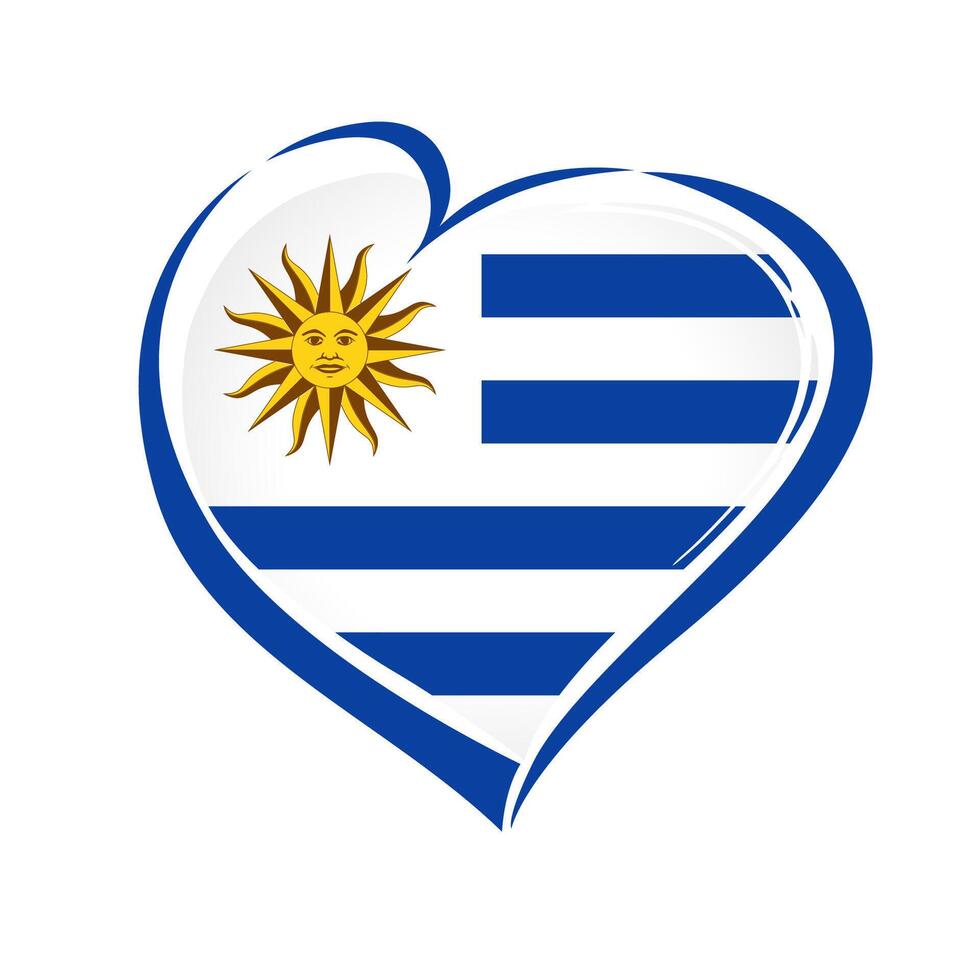 Love Uruguay creative emblem with Uruguayan flag background. Isolated design. Identity concept vector