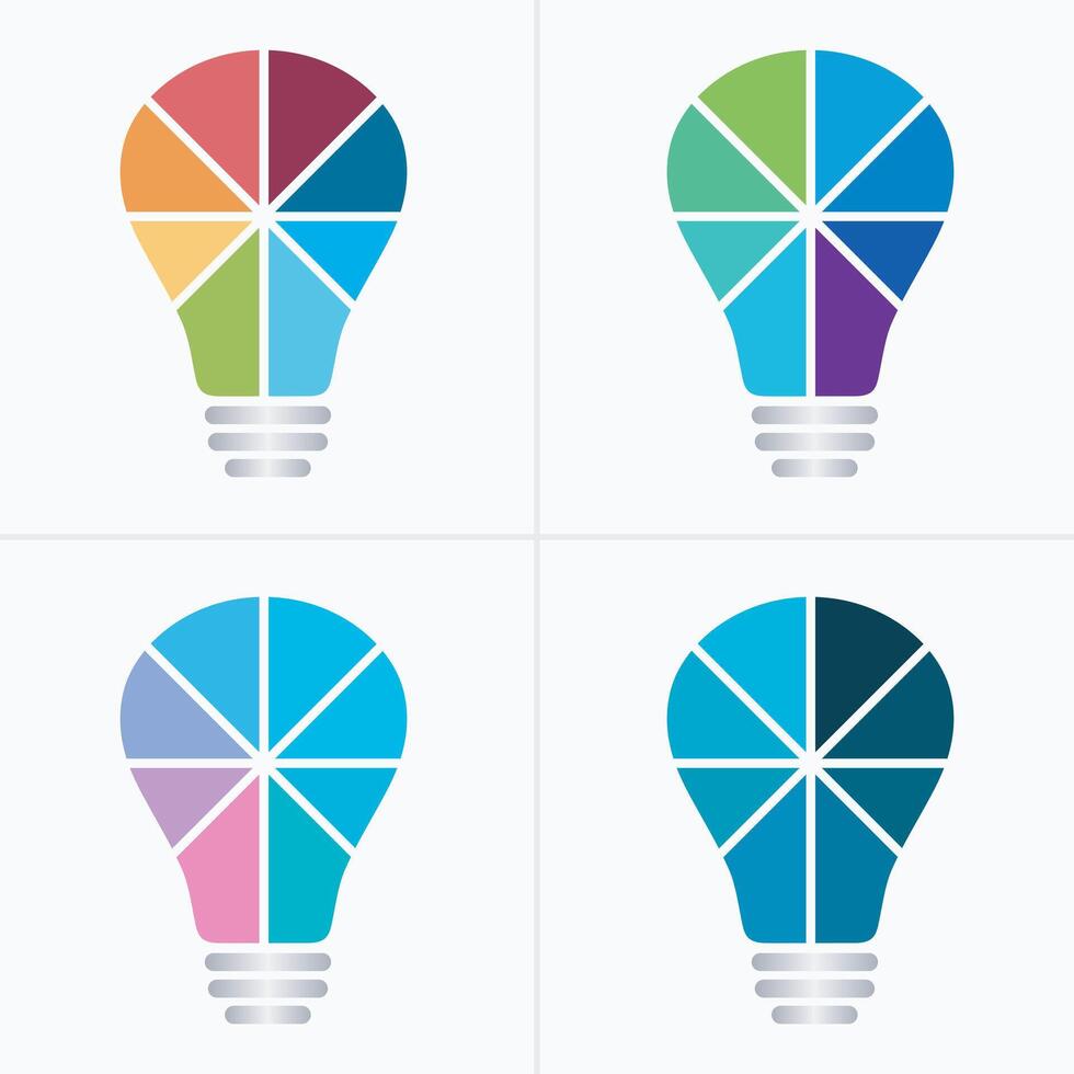 Idea light bulb infographic template for growth diagram, graph, presentation, chart. Business startup idea lamp concept with 8 options vector
