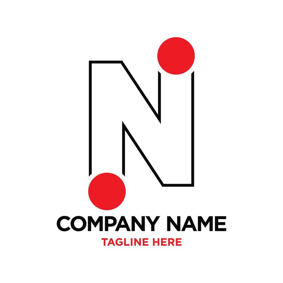 letter n design with creative unique element idea concept and icon vector