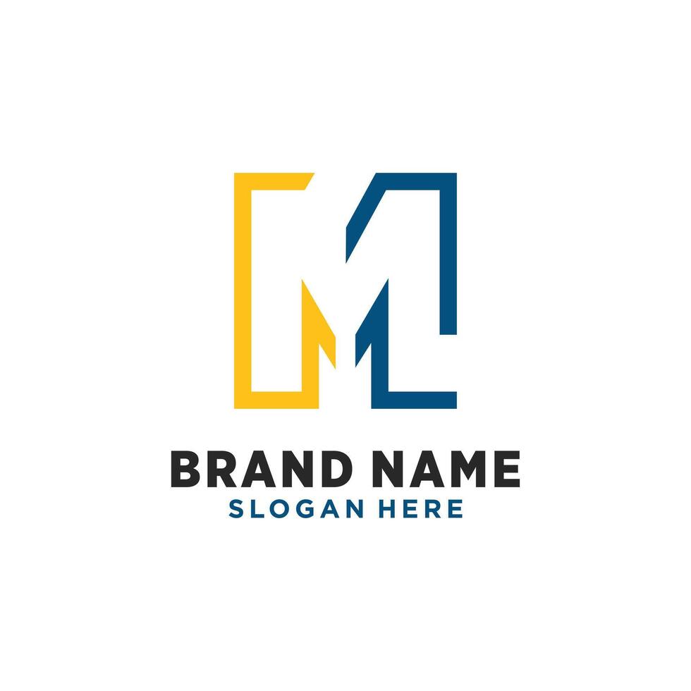 letter m logo design in modern style vector