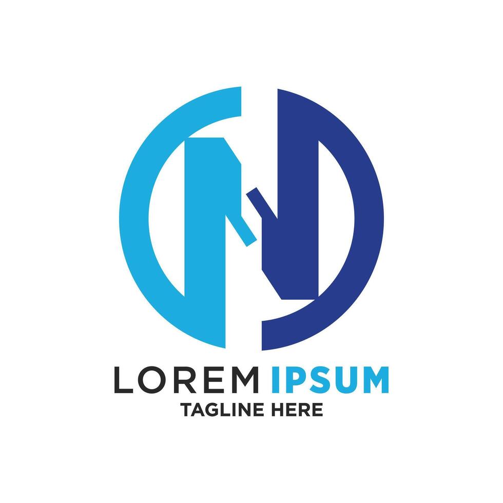letter n design with creative unique element idea concept and icon vector