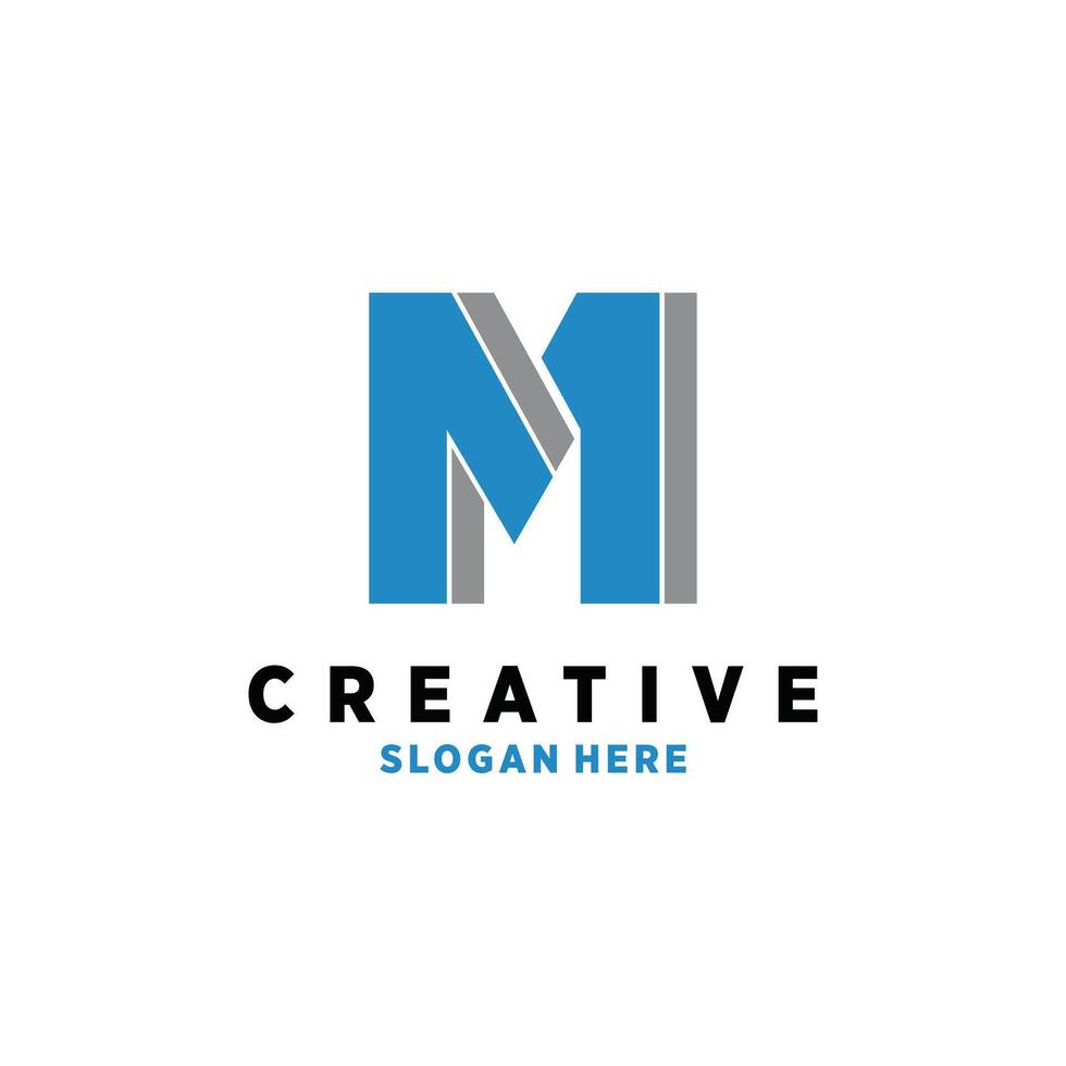 letter m logo design in modern style vector