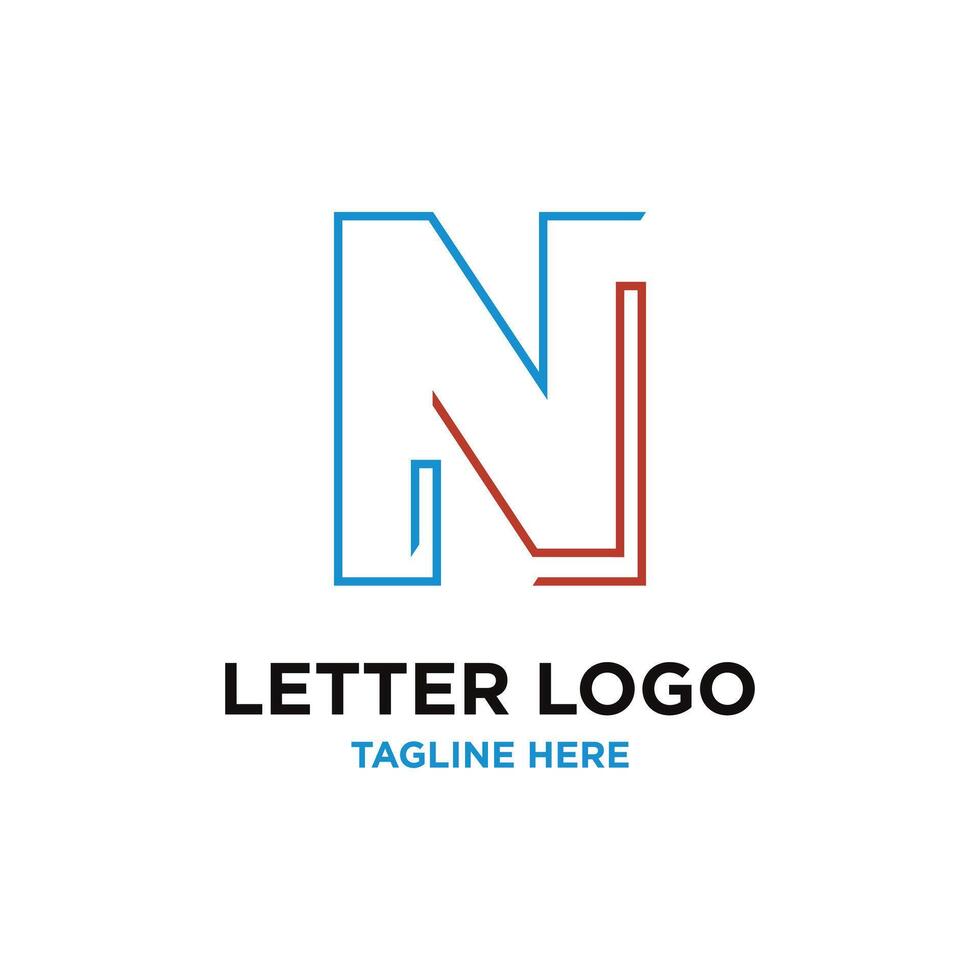 letter n design with creative unique element idea concept and icon vector