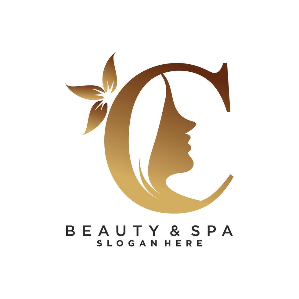 letter c design with beauty concept vector