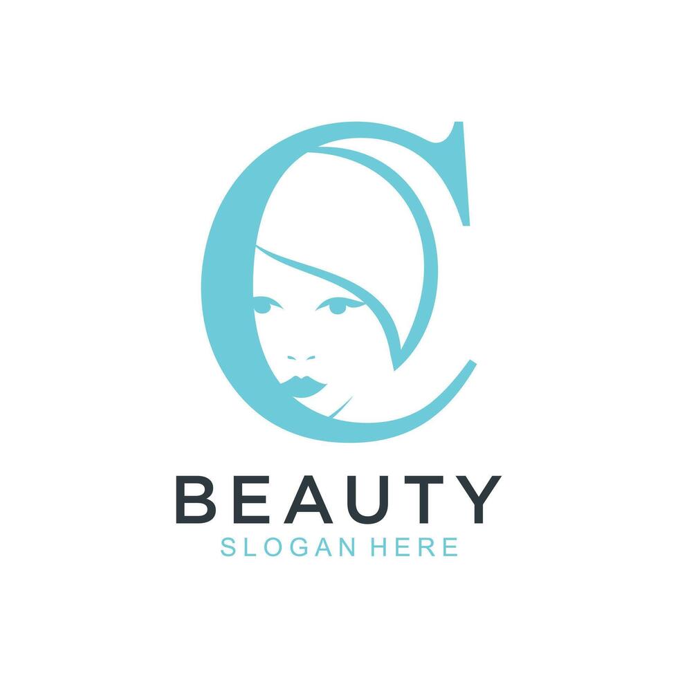 letter c design with beauty concept vector