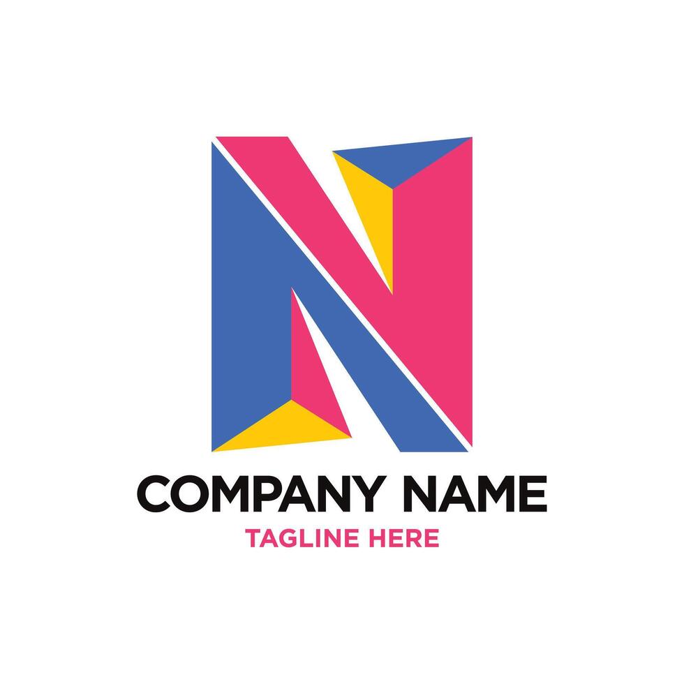 letter n design with creative unique element idea concept and icon vector