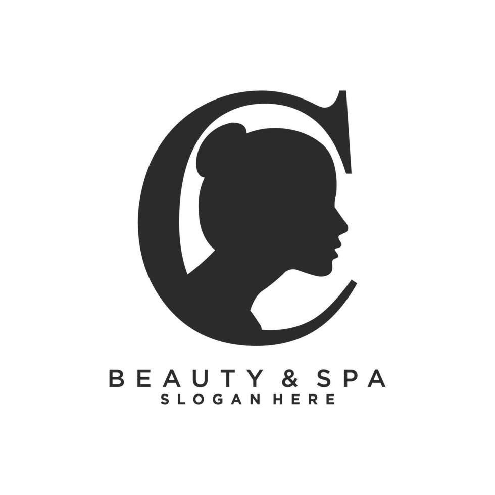 letter c design with beauty concept vector
