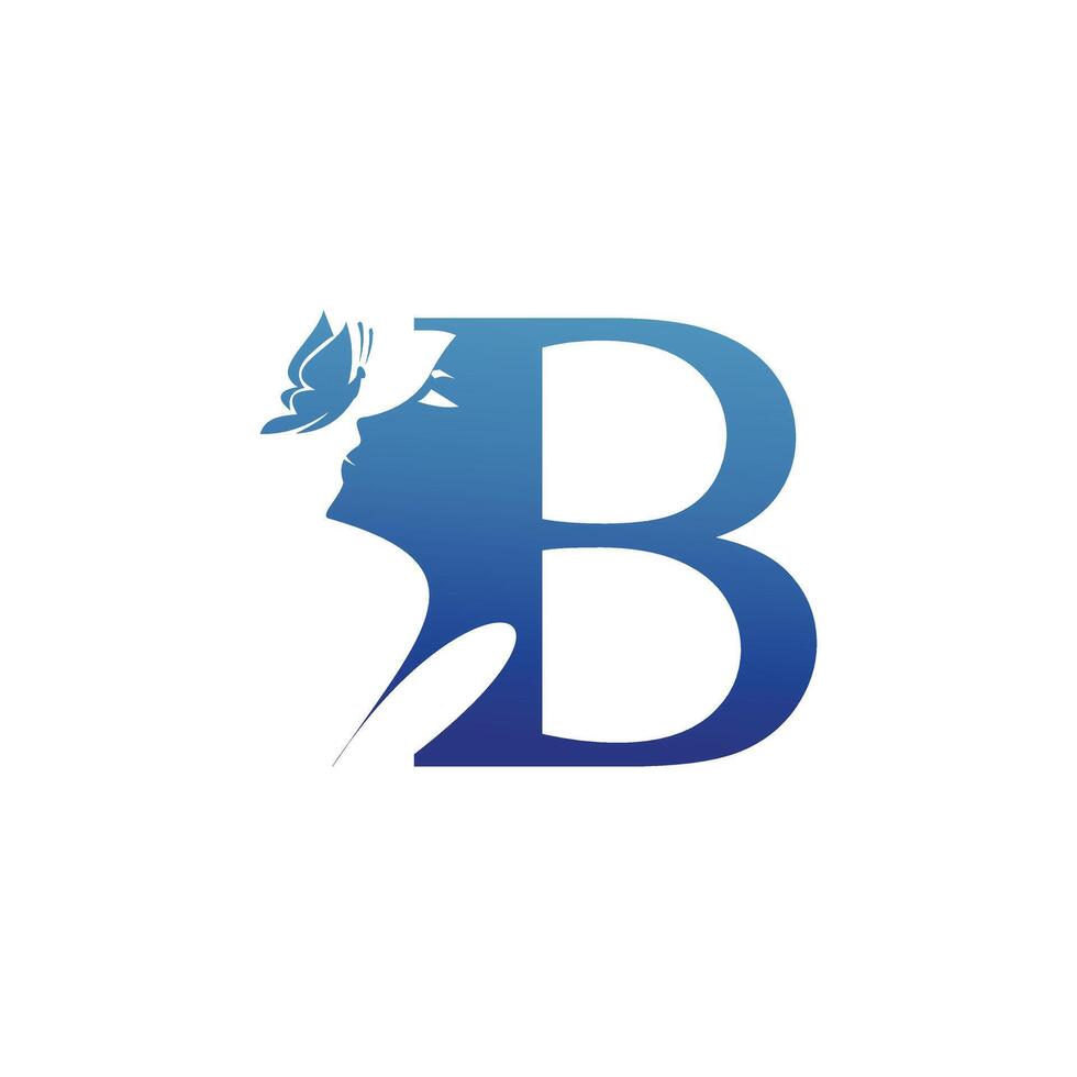 letter b icon logo design with beauty element style premium vector