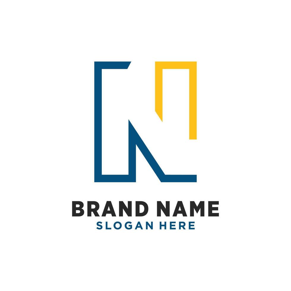 letter n design with creative unique element idea concept and icon vector