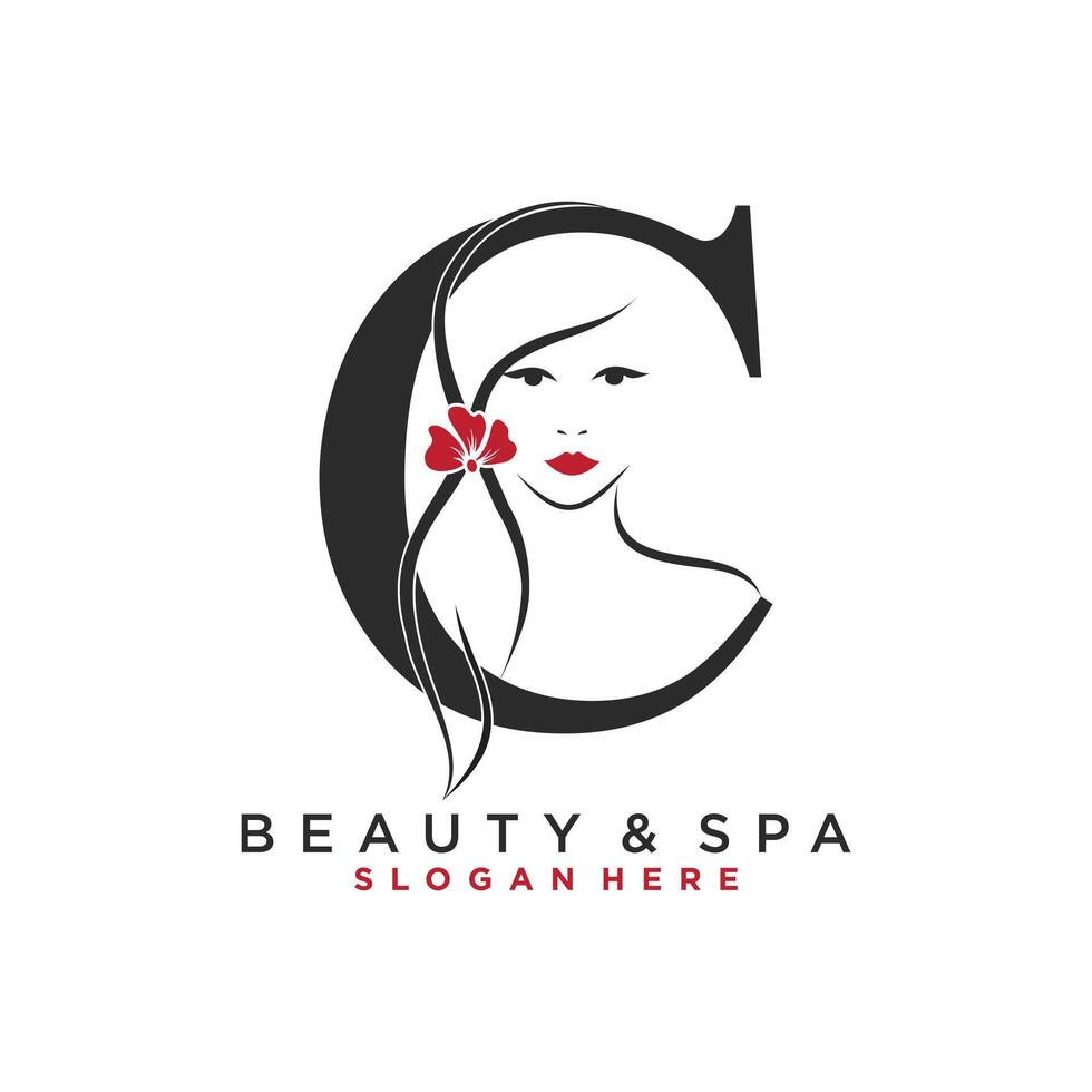 letter c design with beauty concept vector