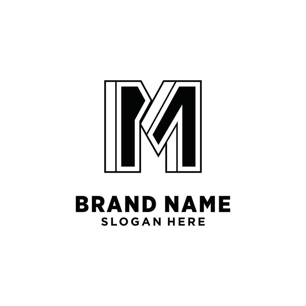 letter m logo design in modern style vector
