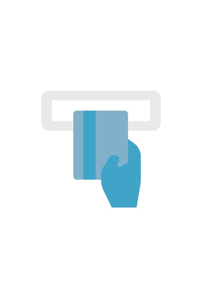 icon hand holding atm. insert card icon vector