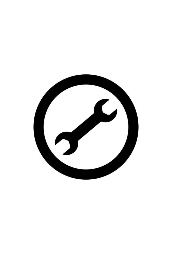 simple wrench icon. setting symbol vector